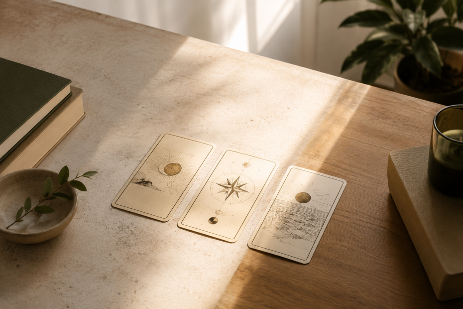 Cartas de Tarot Analítico representando a consulta presencial e online