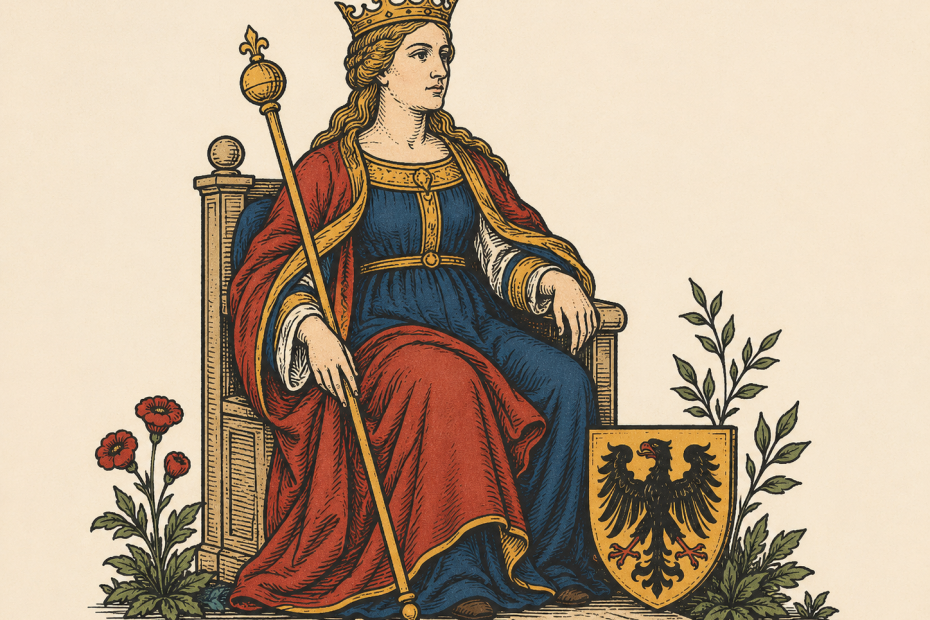 Ilustração editorial da Imperatriz inspirada na tradição do Tarô de Marselha